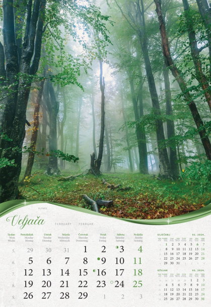  "ŠUME, VODE I MORE" color calendar