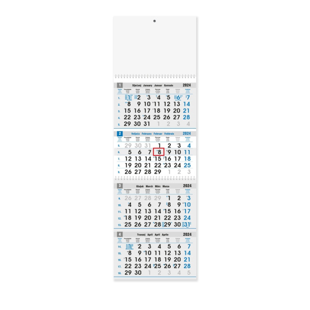  "Poslovni PLAVO-SIVI" četverodijelni kalendar