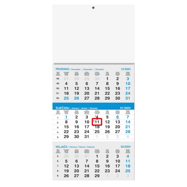  "Poslovni SIVO-PLAVI" trodjelni kalendar
