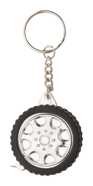 Wheel keyring with tape measure