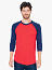  Unisex polipamučna majica s raglan dugim rukavima - 125 g/m² - American Apparel