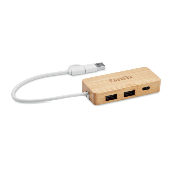 HUBBAM USB razdjelnik od bambusa
