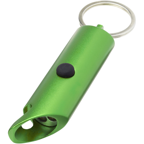 Flare RCS recycled aluminium IPX LED light and bottle opener with keychain - Unbranded