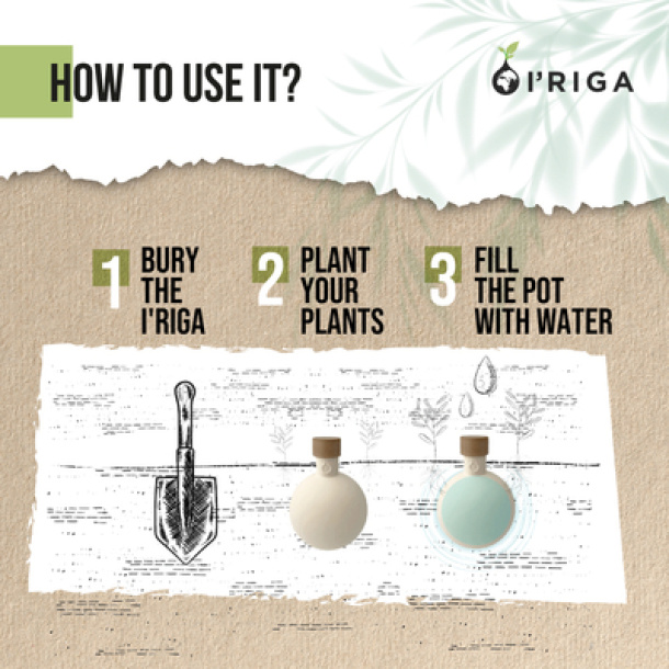  I’Riga - ceramic irrigation pot 200 ml for plants B'RIGHT