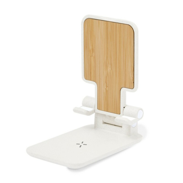  Foldable bamboo and wheat straw wireless charger 15W, phone stand