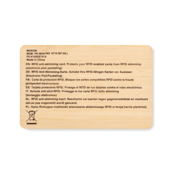 CUSTOS + RFID protective card in bamboo