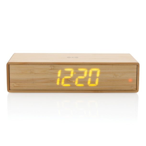  Bamboo alarm clock with 5W wireless charger