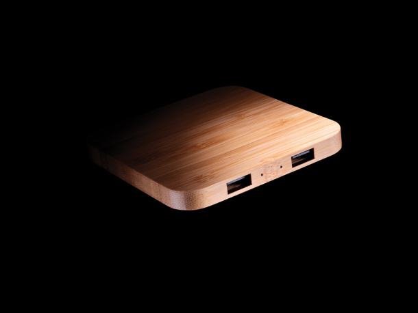  FSC® bamboo 10W wireless charger with USB