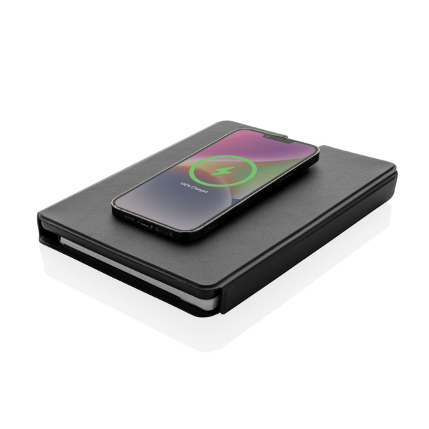  Swiss Peak RCS rePU notebook with 2 in 1 wireless charger