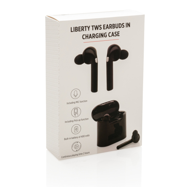 Liberty Wireless earbuds in charging case P329.011 Promoshop