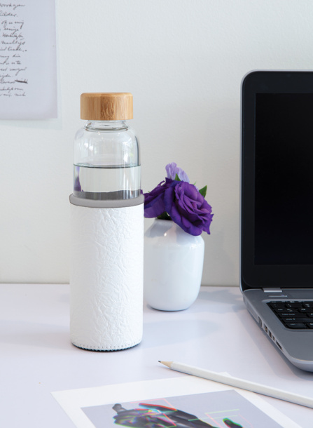  Glass bottle with textured PU sleeve