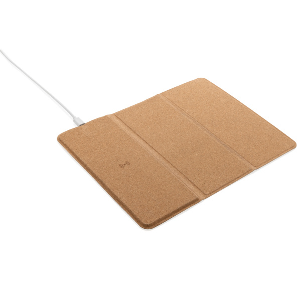  FSC® 10W wireless charging cork mousepad and stand