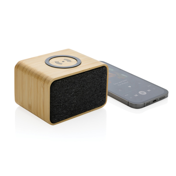  RCS Rplastic speaker with FSC® bamboo 5W wireless charger