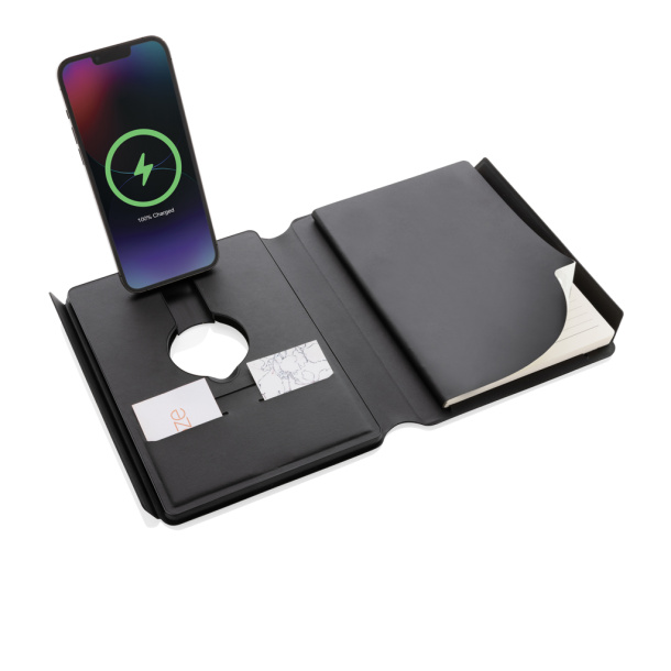  Swiss Peak RCS rePU notebook with 2 in 1 wireless charger