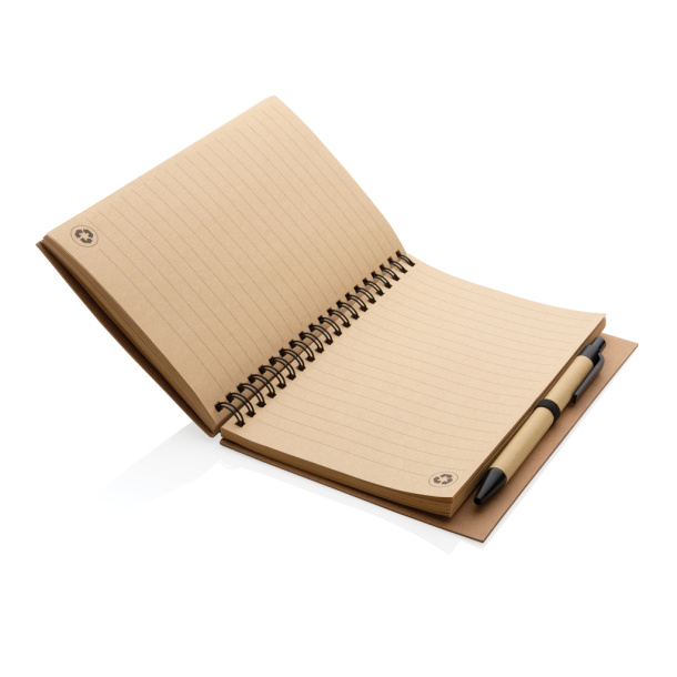  Kraft spiral notebook with pen
