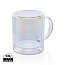  Deluxe double wall electroplated glass mug