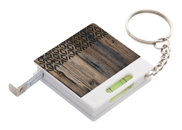 Level tape measure with keyring